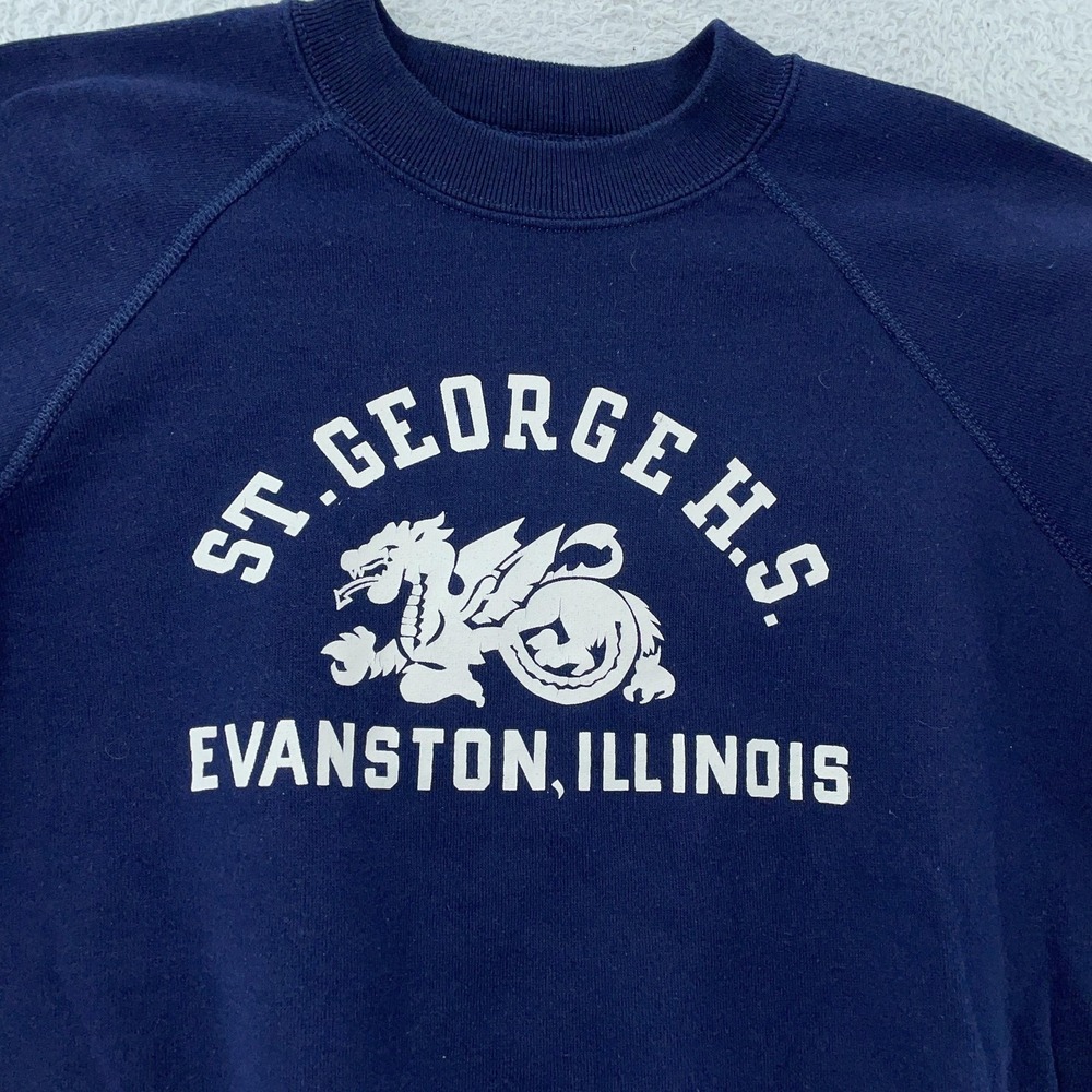 Vintage St. George H.S. Evanston Illinois Sweatshirt Medium Crewneck USA‎ 90s